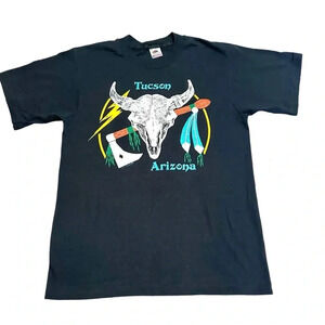 1980s Men’s Tucson Arizona single stitch t shirt - black 
Size medium